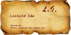 Leitold Ida névjegykártya